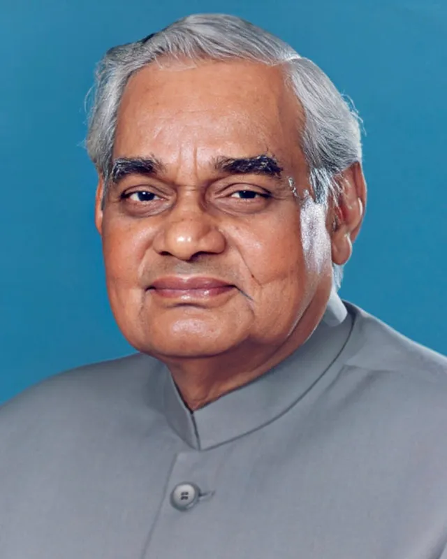 Photograph of Atal Bihari Vajpayee.