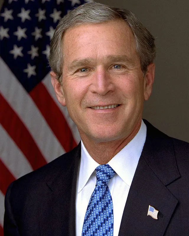 Official presidential portrait of George W. Bush.