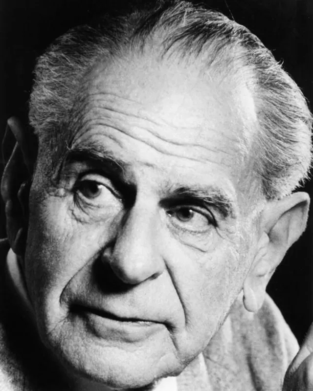 Photographic portrait of Karl Popper.
