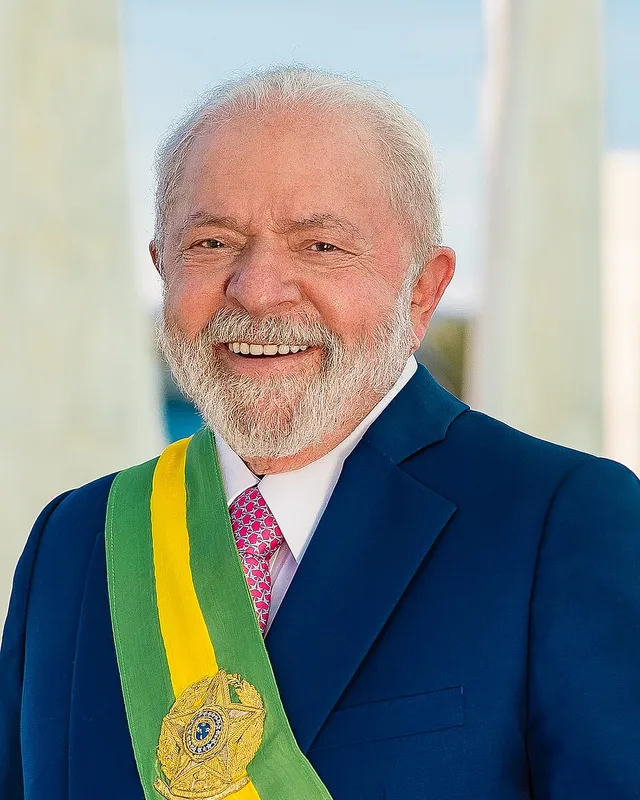 Official portrait photograph of Luiz Inácio Lula da Silva in a dark suit.