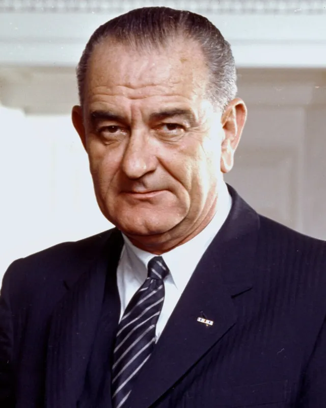 Official colour portrait of President Lyndon B. Johnson.