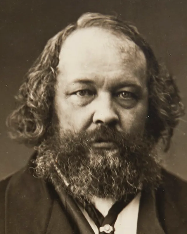 Photographic portrait of Mikhail Bakunin with a full beard.