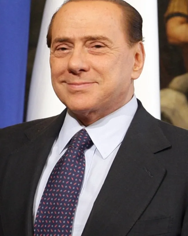Photograph of Silvio Berlusconi in a suit, 2010.